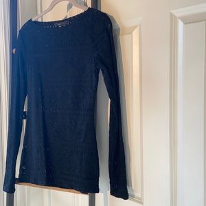 BCBGMaxazria Black Lace Stretchy Top